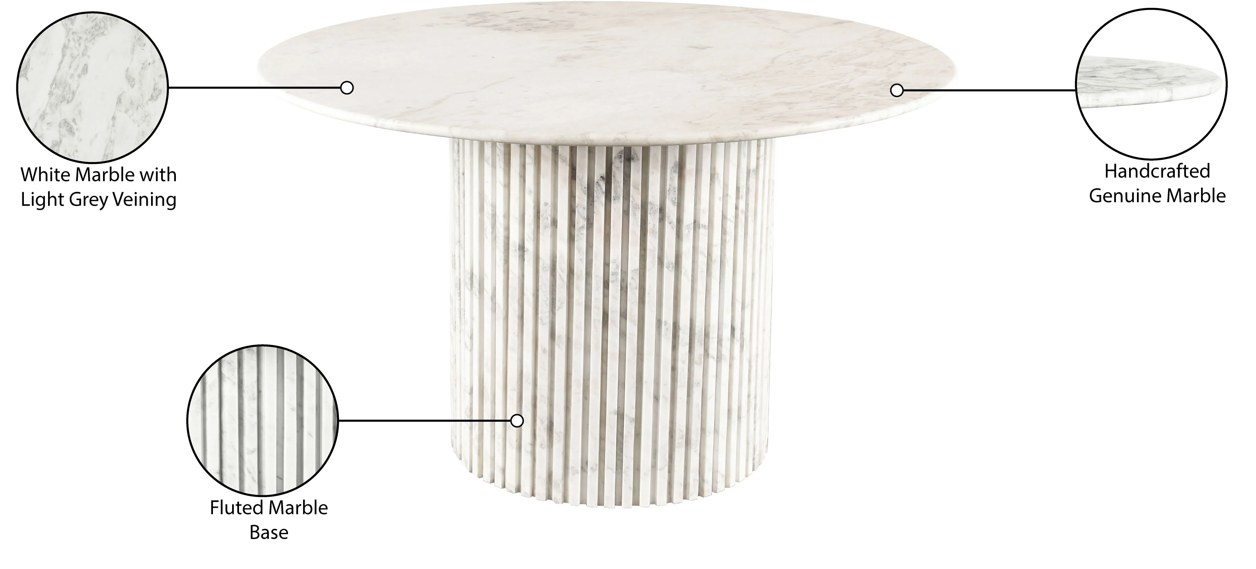 Tyson White Dining Table DT48 - Image 8