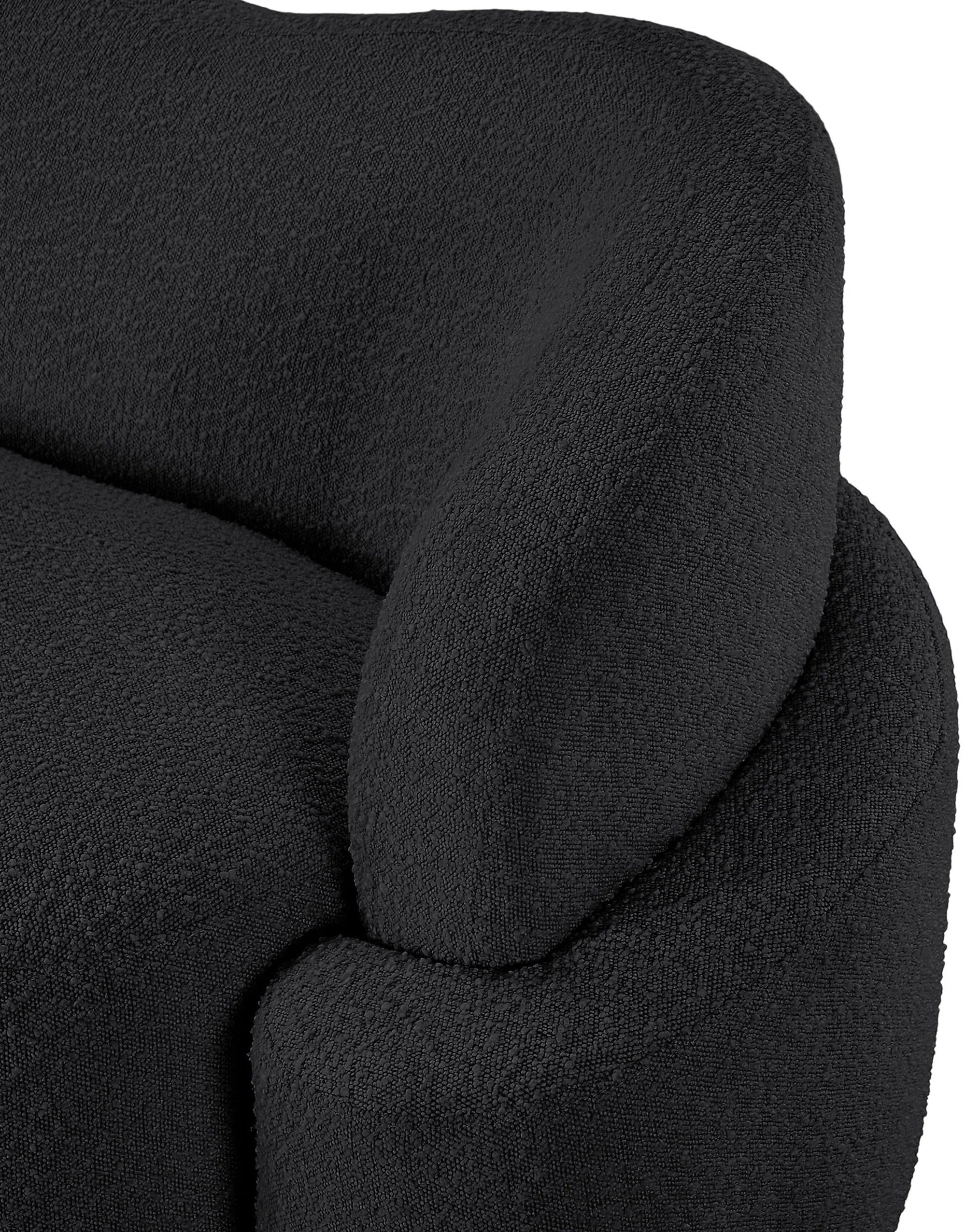 Vance Black Boucle Fabric Chair C - Image 10