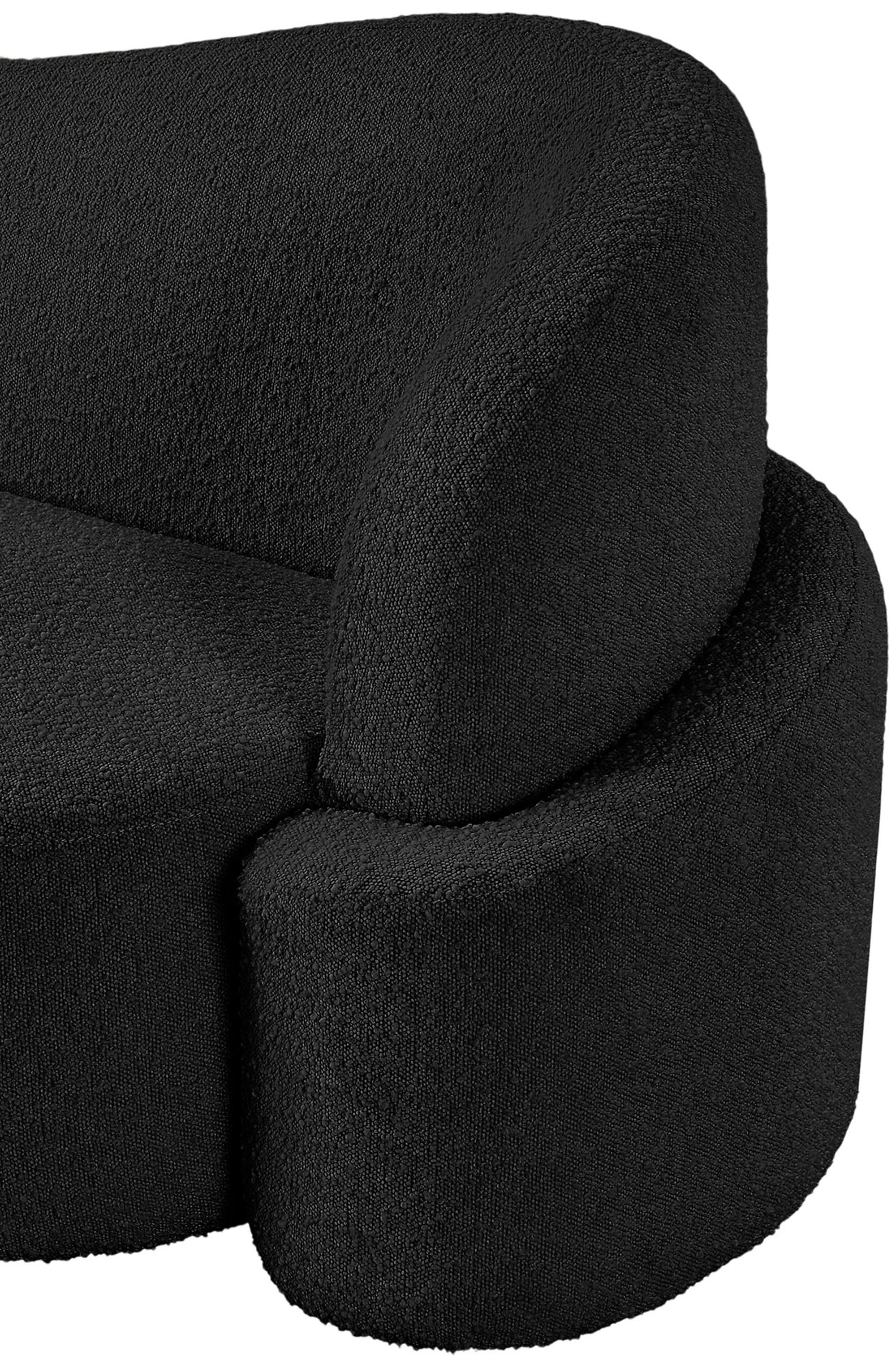 Vance Black Boucle Fabric Chair C - Image 11