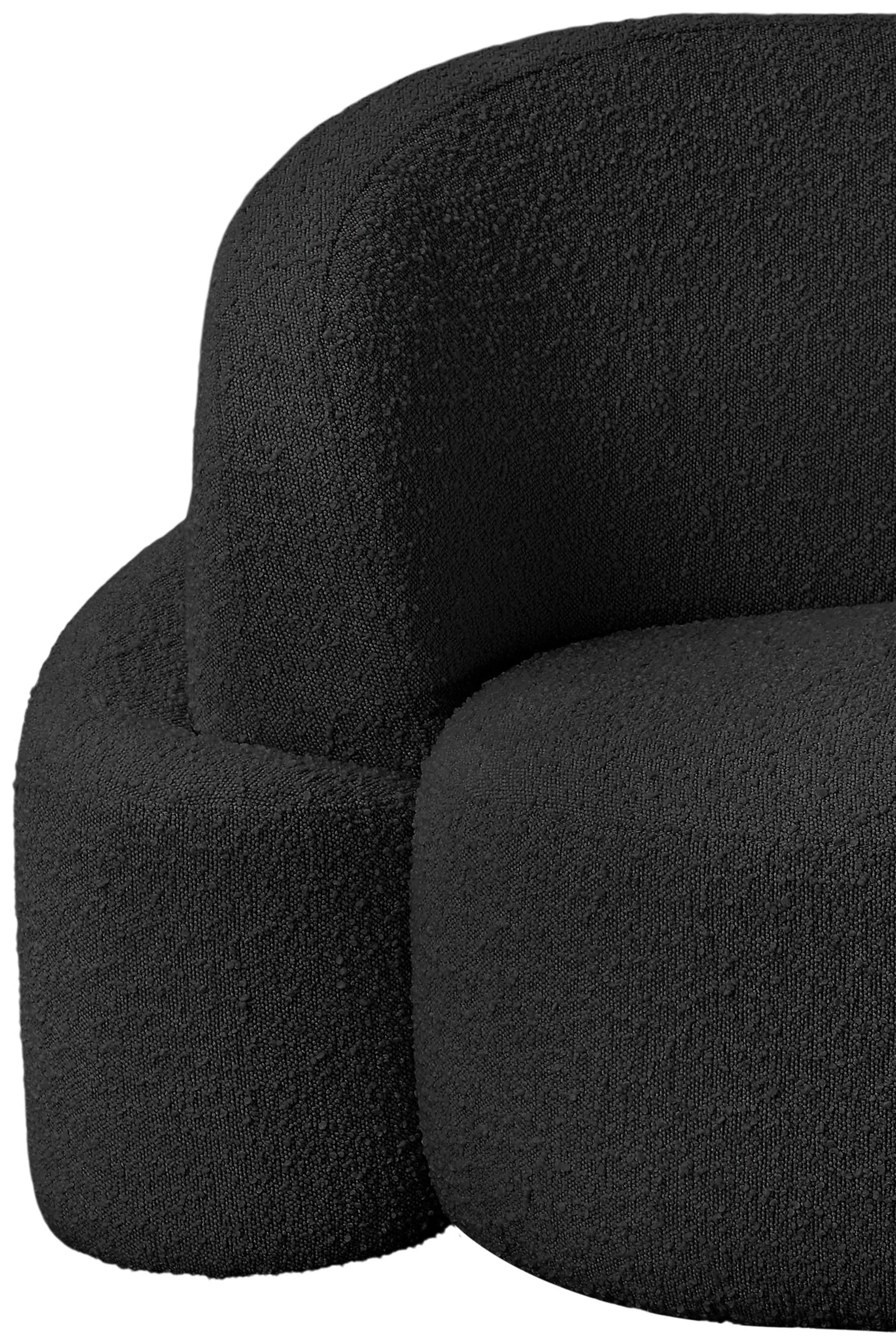 Vance Black Boucle Fabric Chair C - Image 12