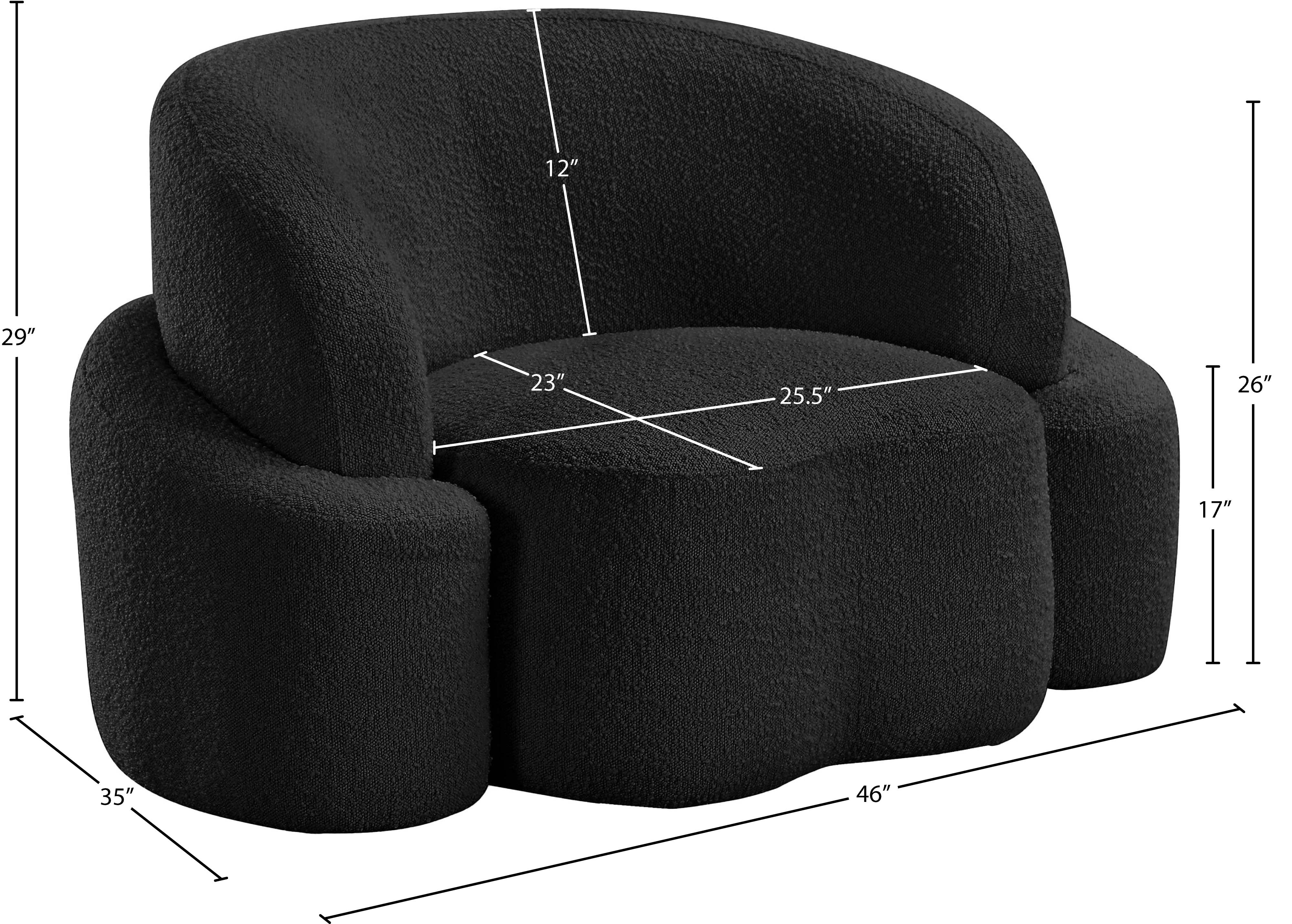 Vance Black Boucle Fabric Chair C - Image 18