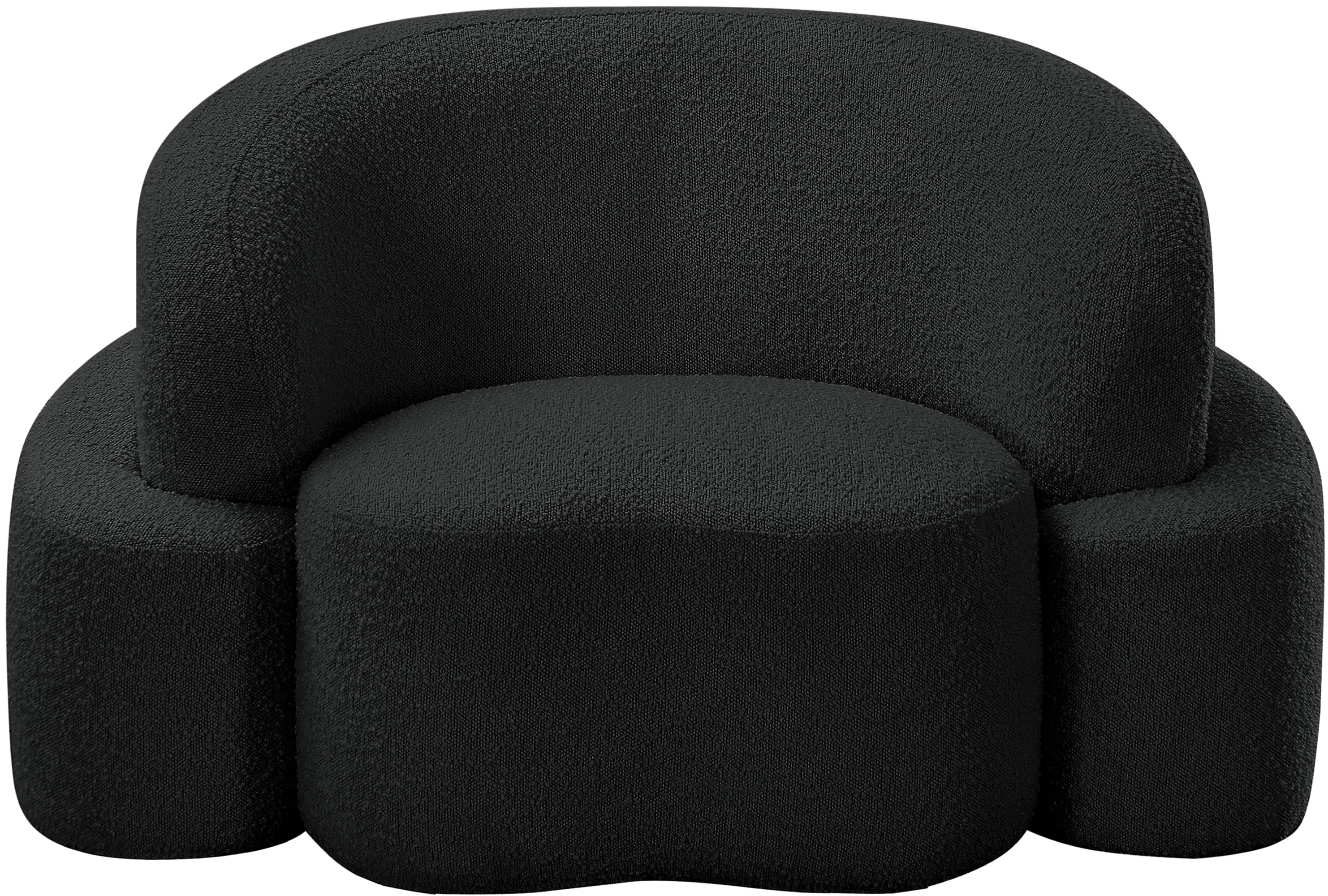 Vance Black Boucle Fabric Chair C - Image 4
