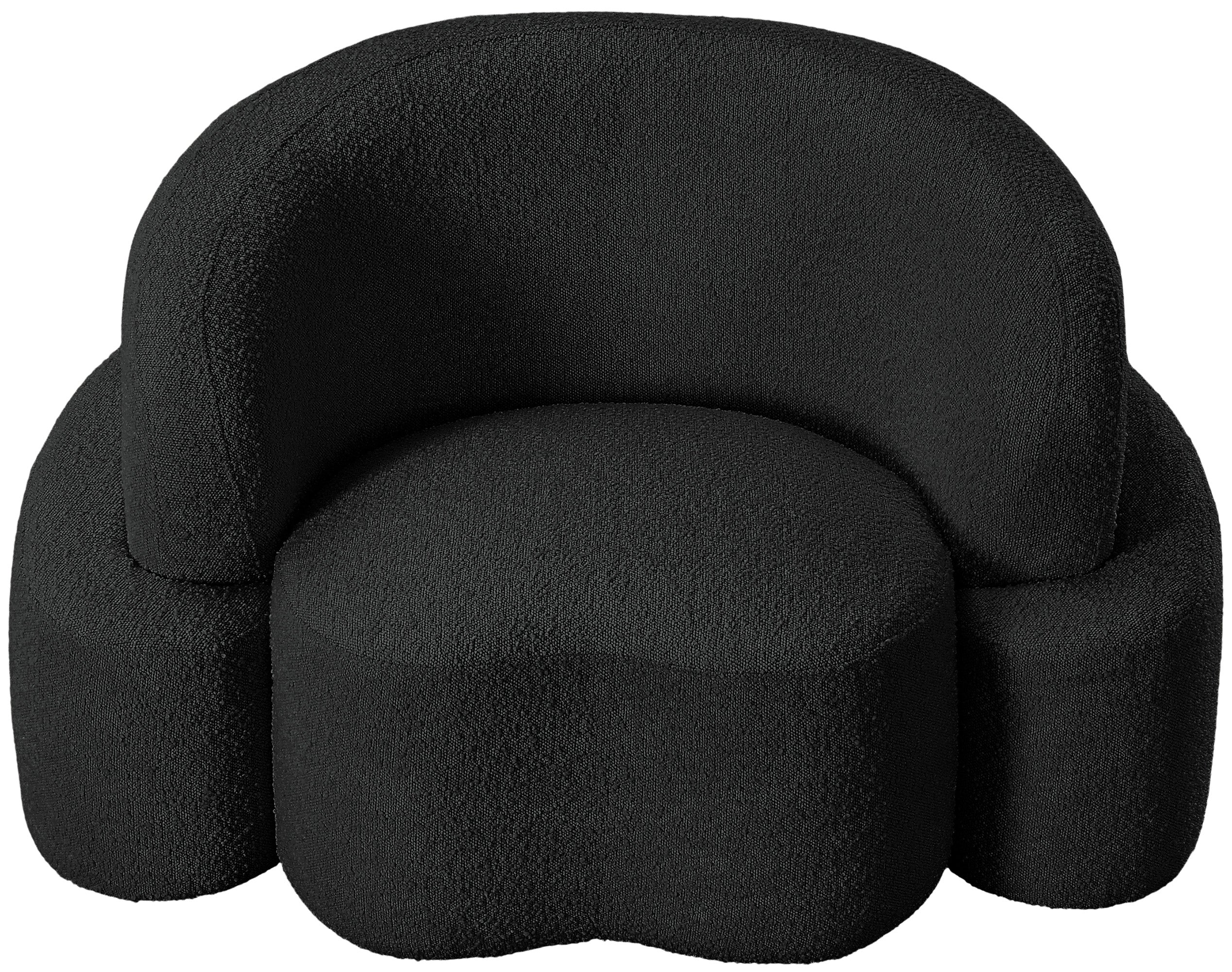 Vance Black Boucle Fabric Chair C - Image 5