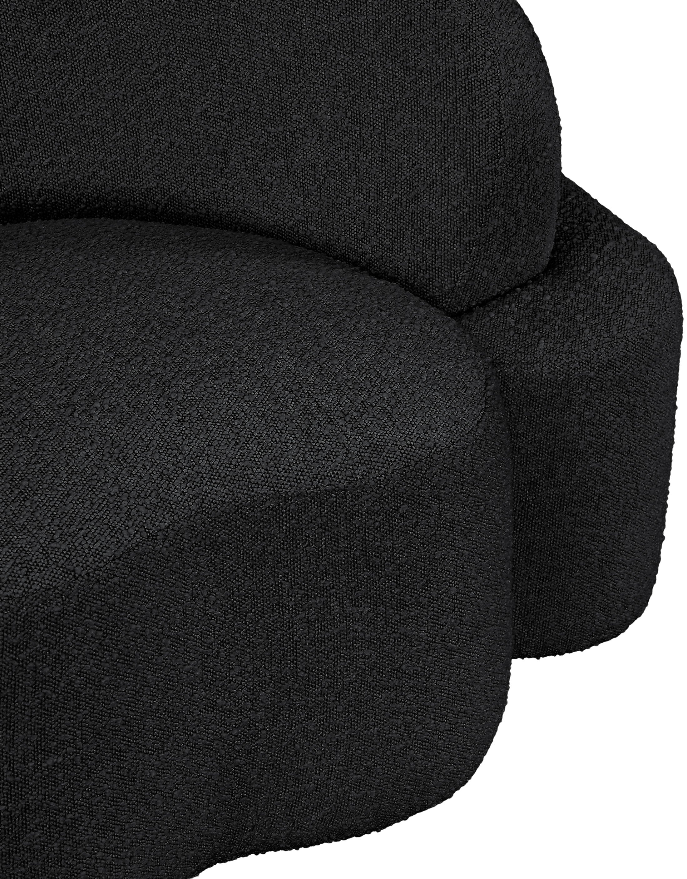 Vance Black Boucle Fabric Chair C - Image 9