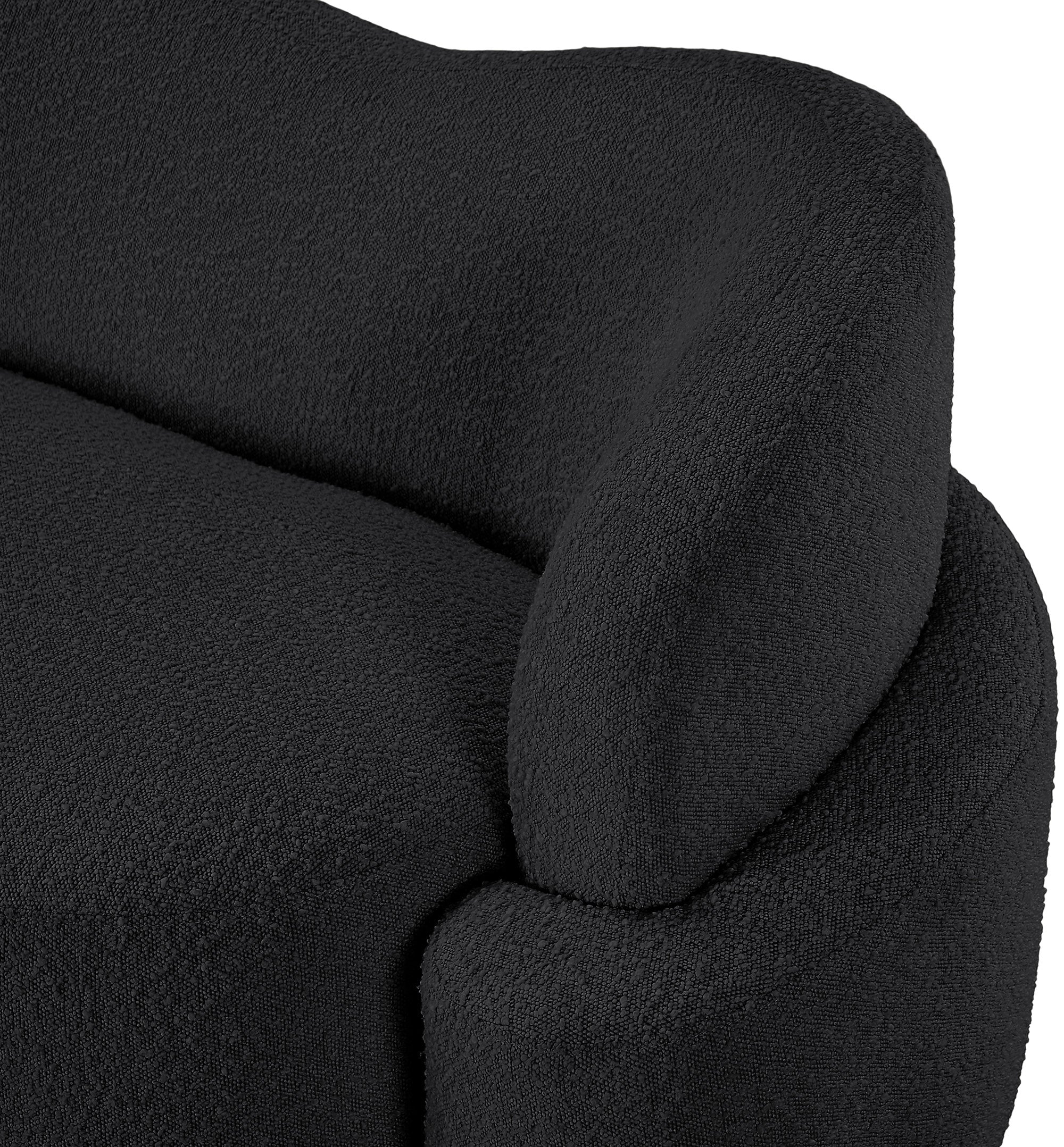 Vance Black Boucle Fabric Loveseat L - Image 10