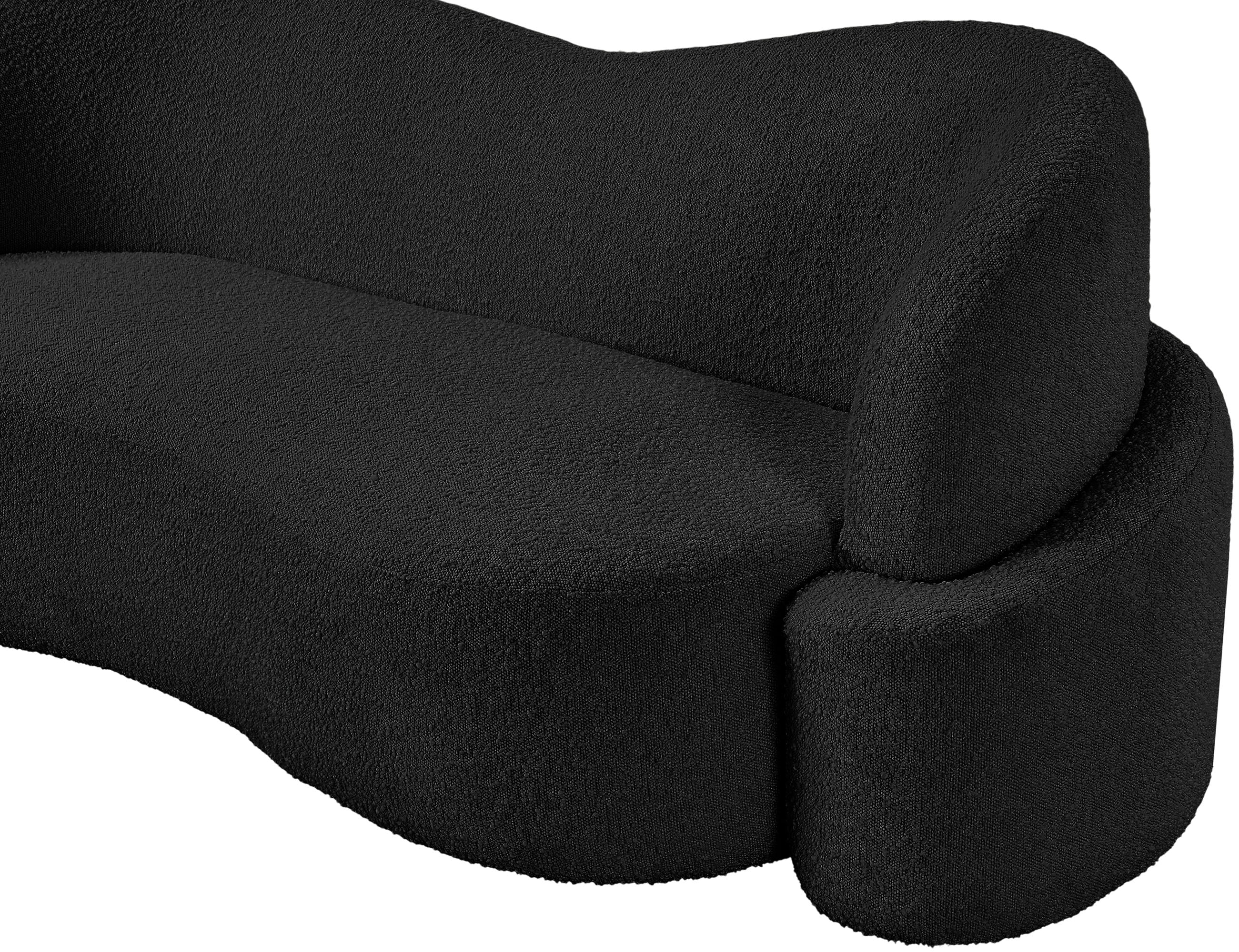 Vance Black Boucle Fabric Loveseat L - Image 11