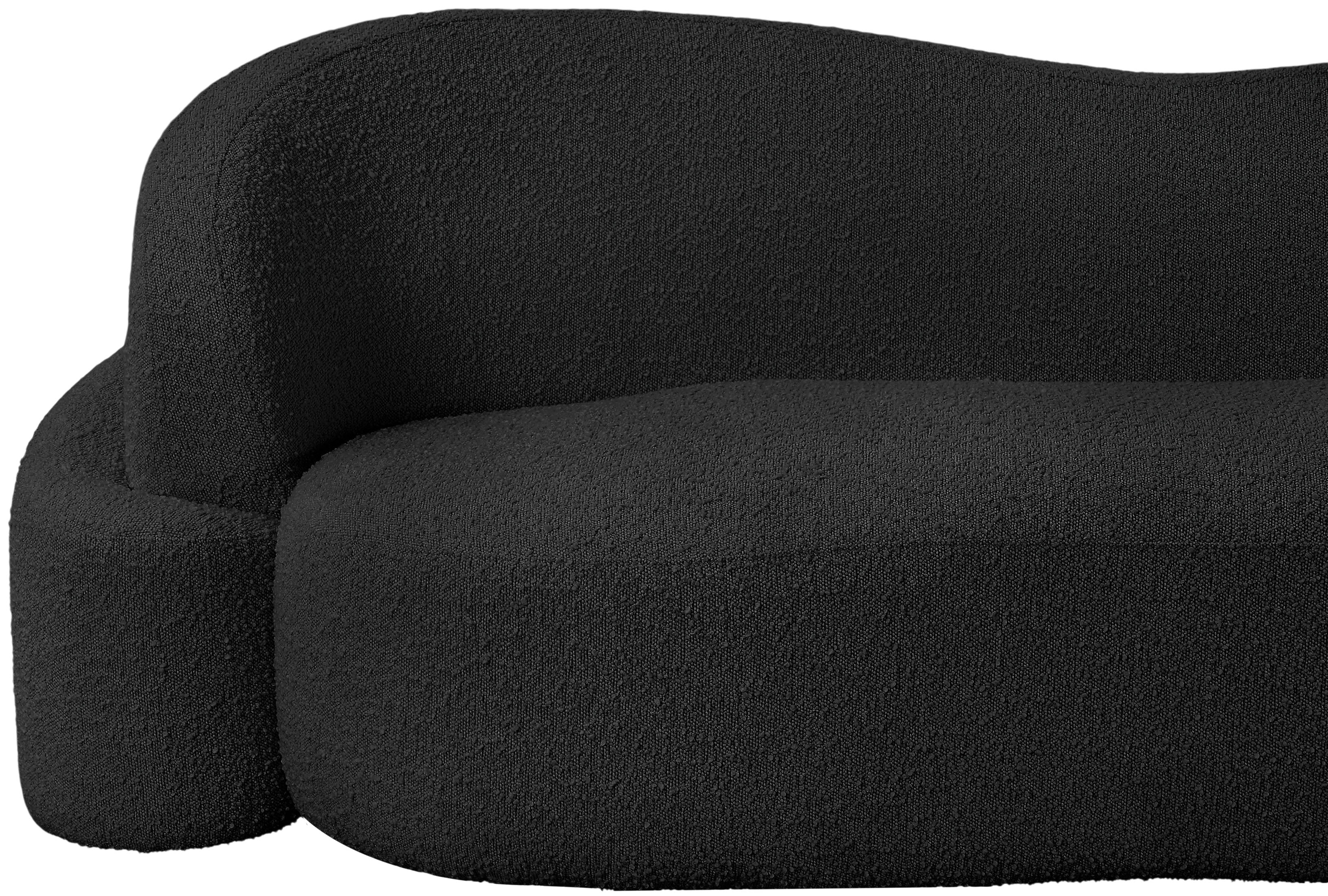 Vance Black Boucle Fabric Loveseat L - Image 12