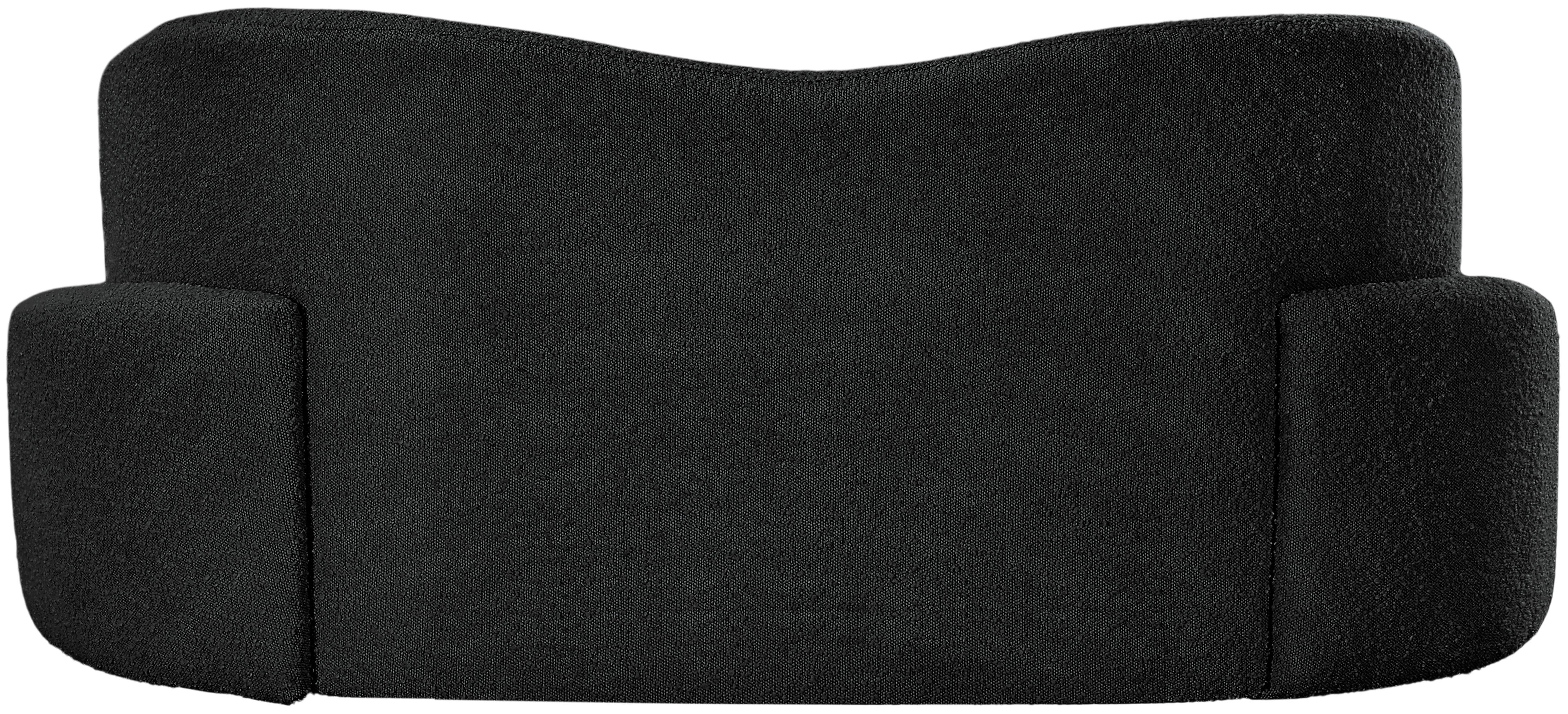 Vance Black Boucle Fabric Loveseat L - Image 3