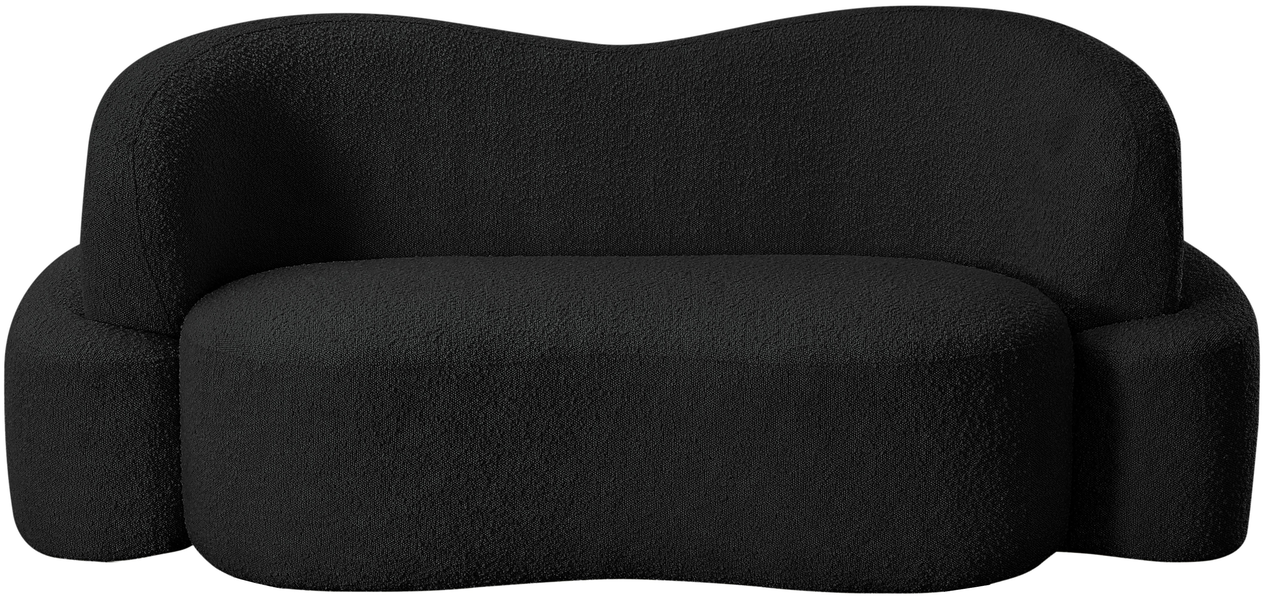 Vance Black Boucle Fabric Loveseat L - Image 4