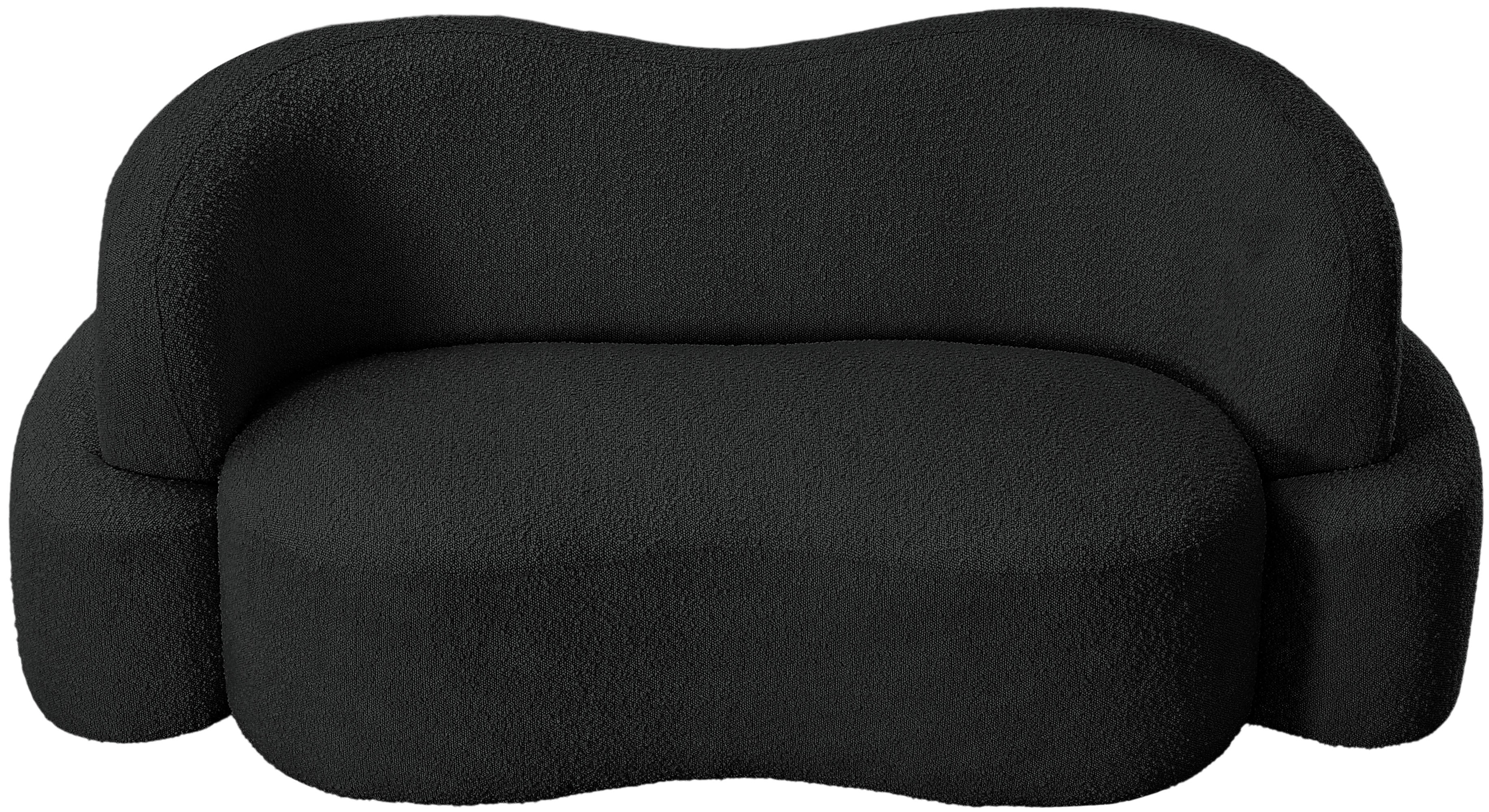 Vance Black Boucle Fabric Loveseat L - Image 5
