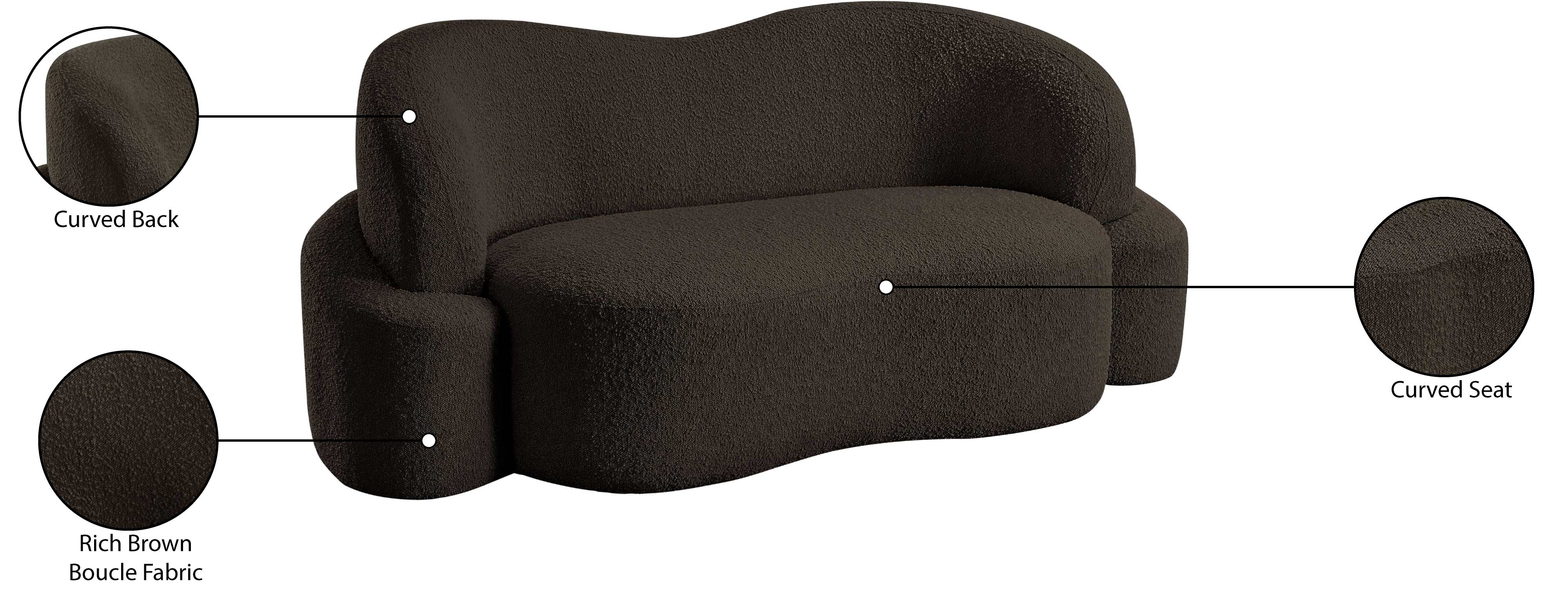 Vance Brown Boucle Fabric Loveseat L - Image 17