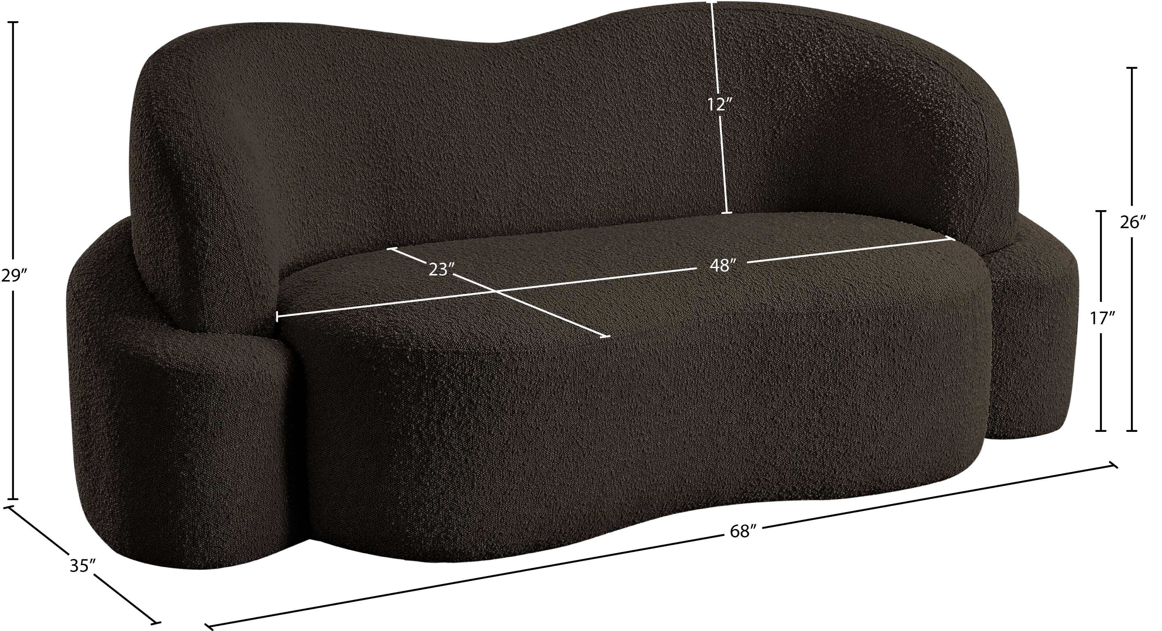 Vance Brown Boucle Fabric Loveseat L - Image 18