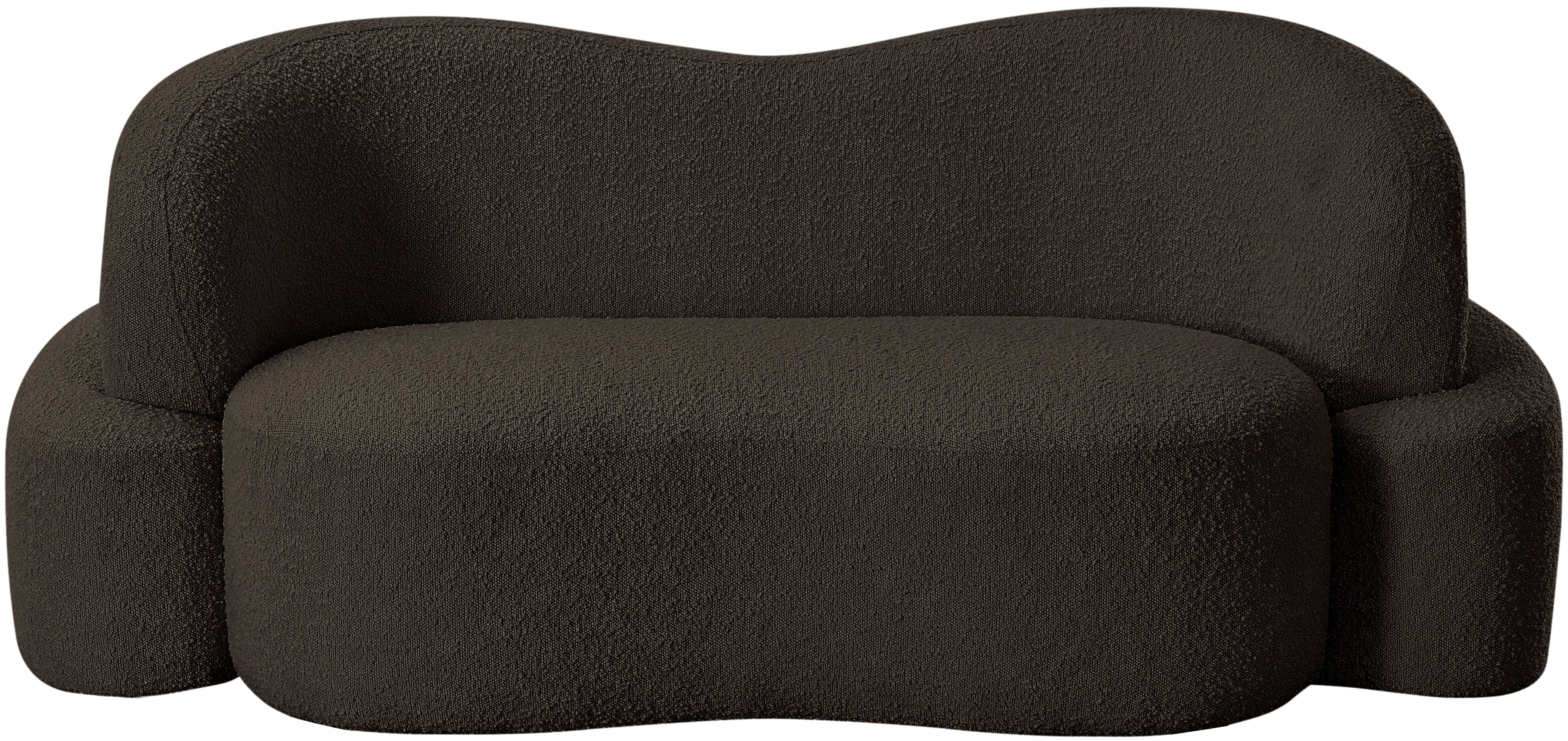 Vance Brown Boucle Fabric Loveseat L - Image 4