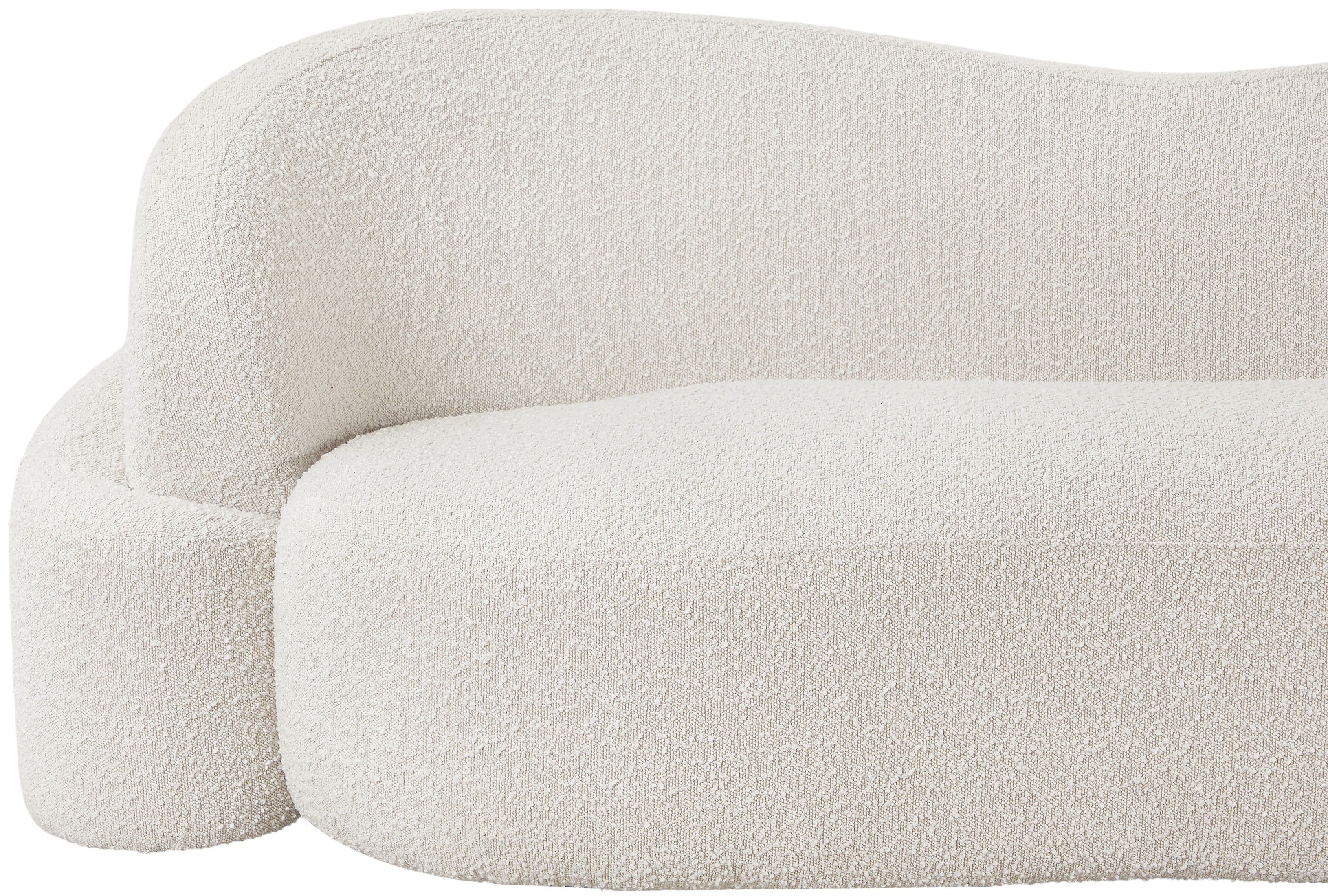 Vance Cream Boucle Fabric Loveseat L - Image 12