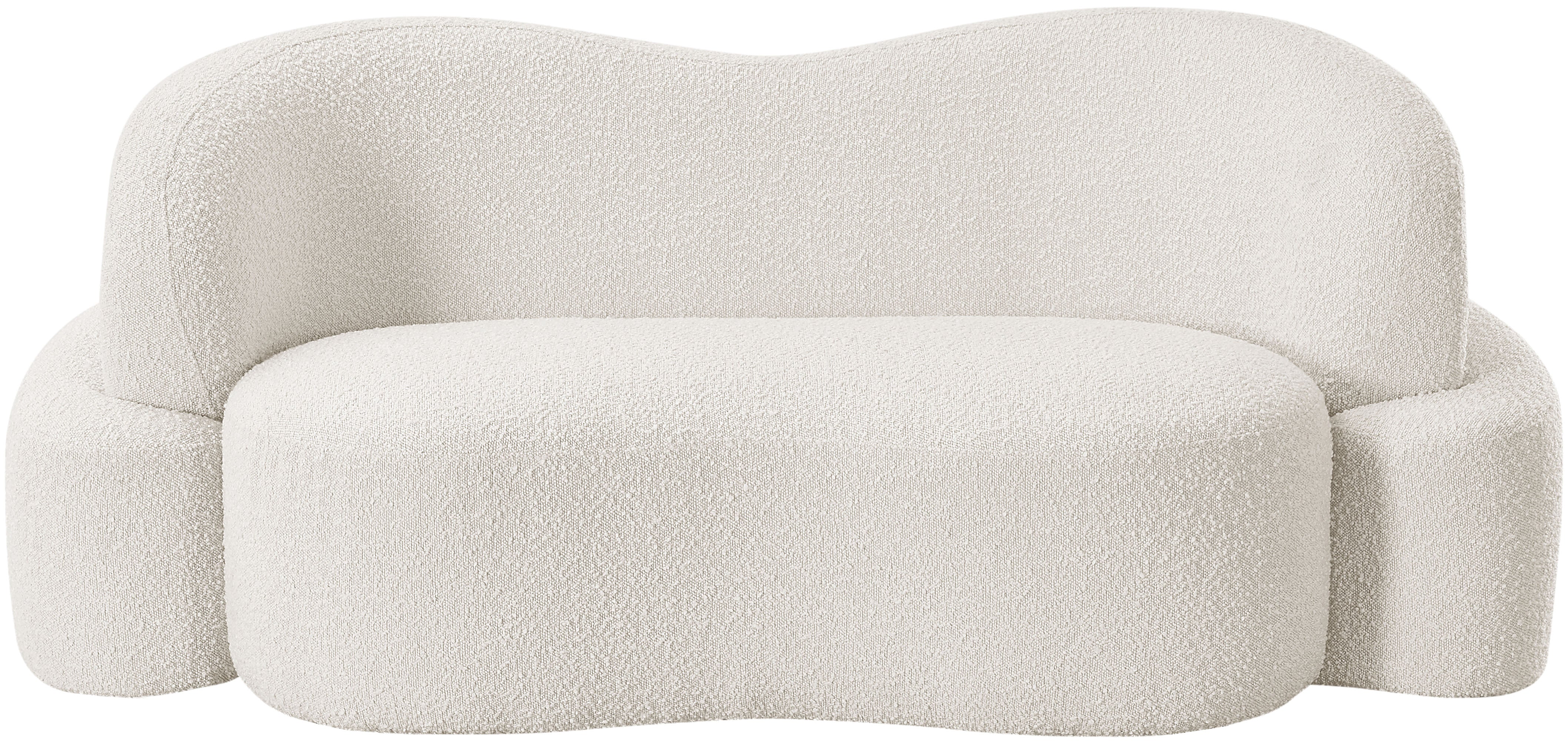 Vance Cream Boucle Fabric Loveseat L - Image 4