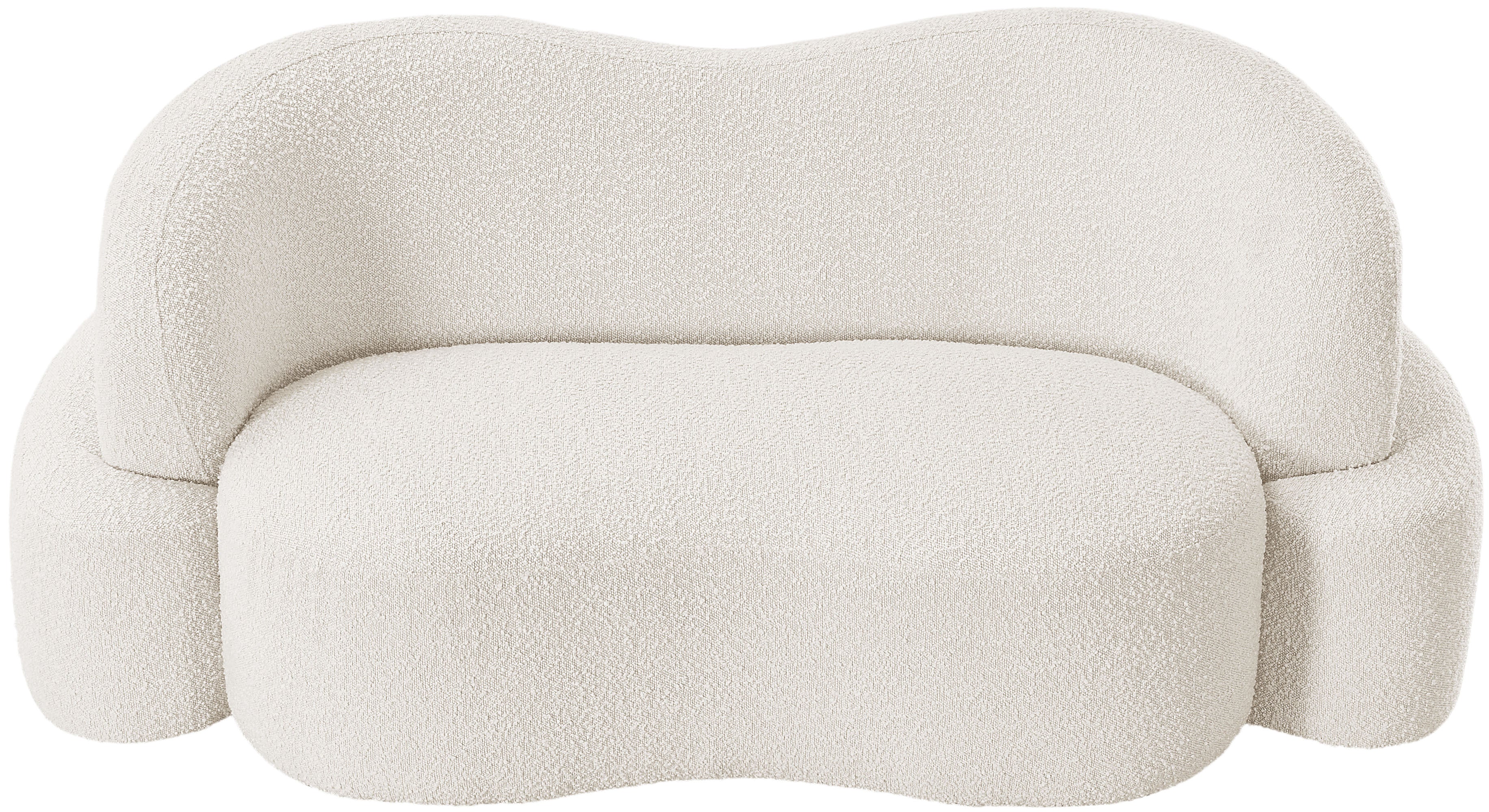Vance Cream Boucle Fabric Loveseat L - Image 5