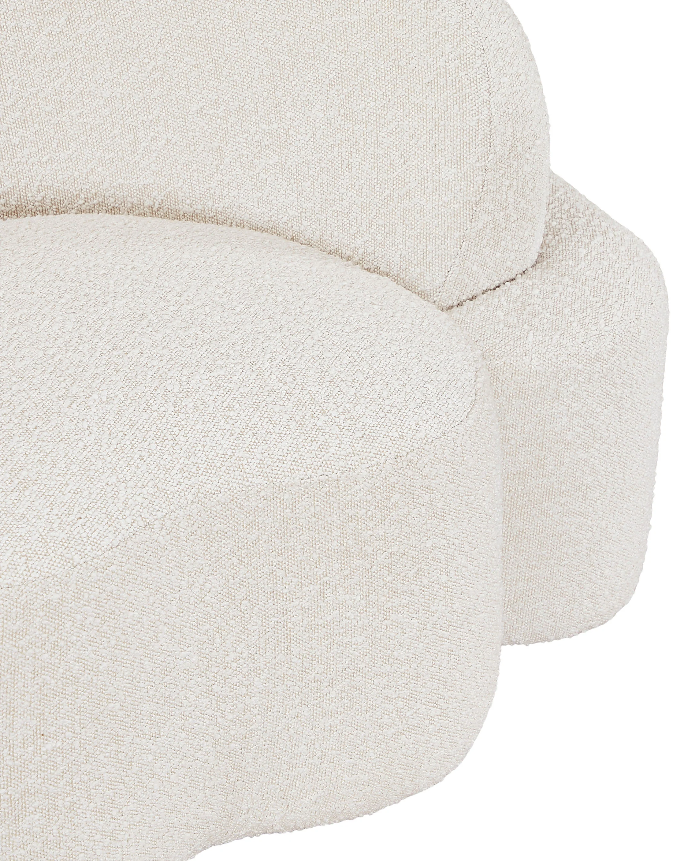 Vance Cream Boucle Fabric Loveseat L - Image 9