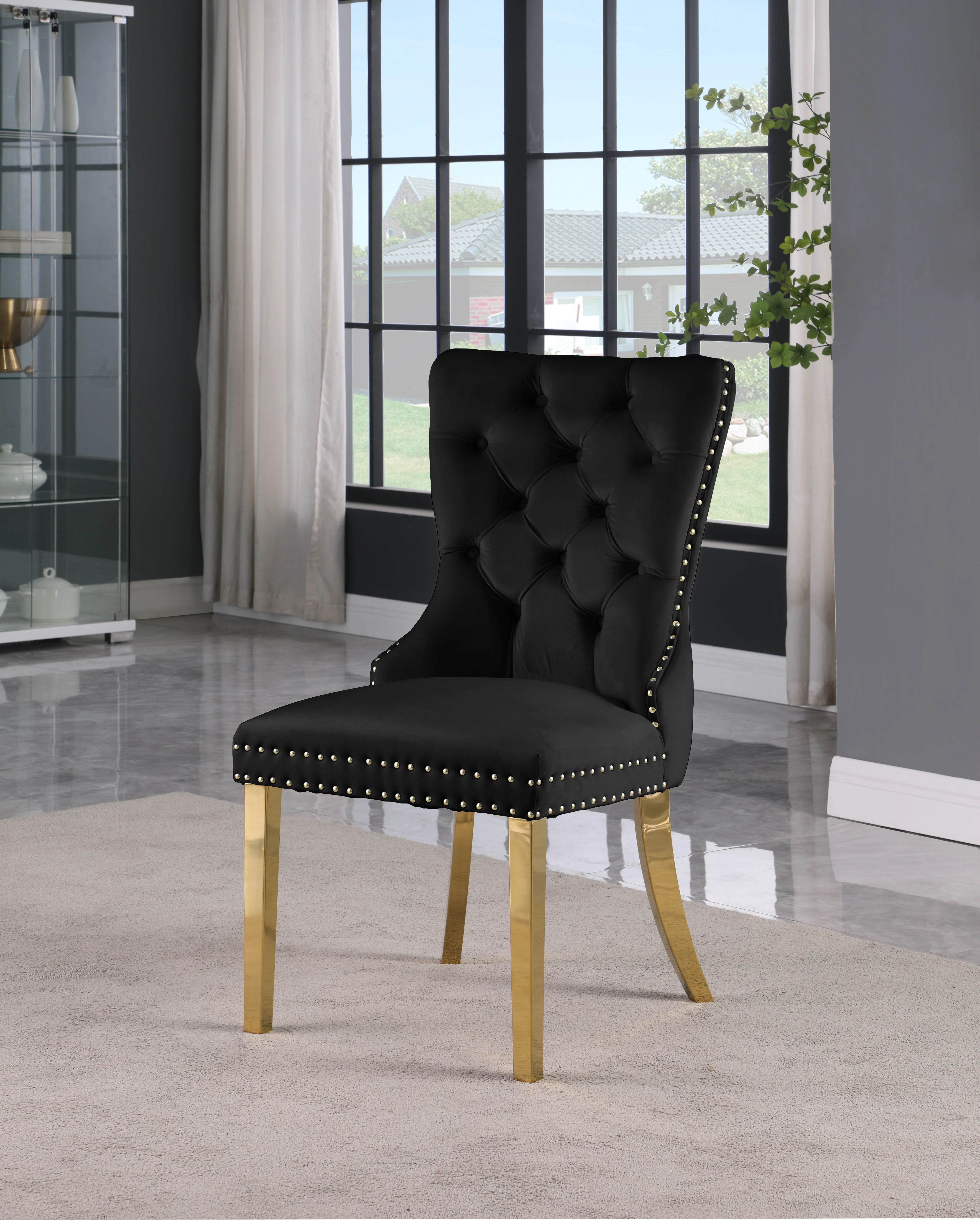 XOXO Black Velvet Dining Chairs C - Image 6