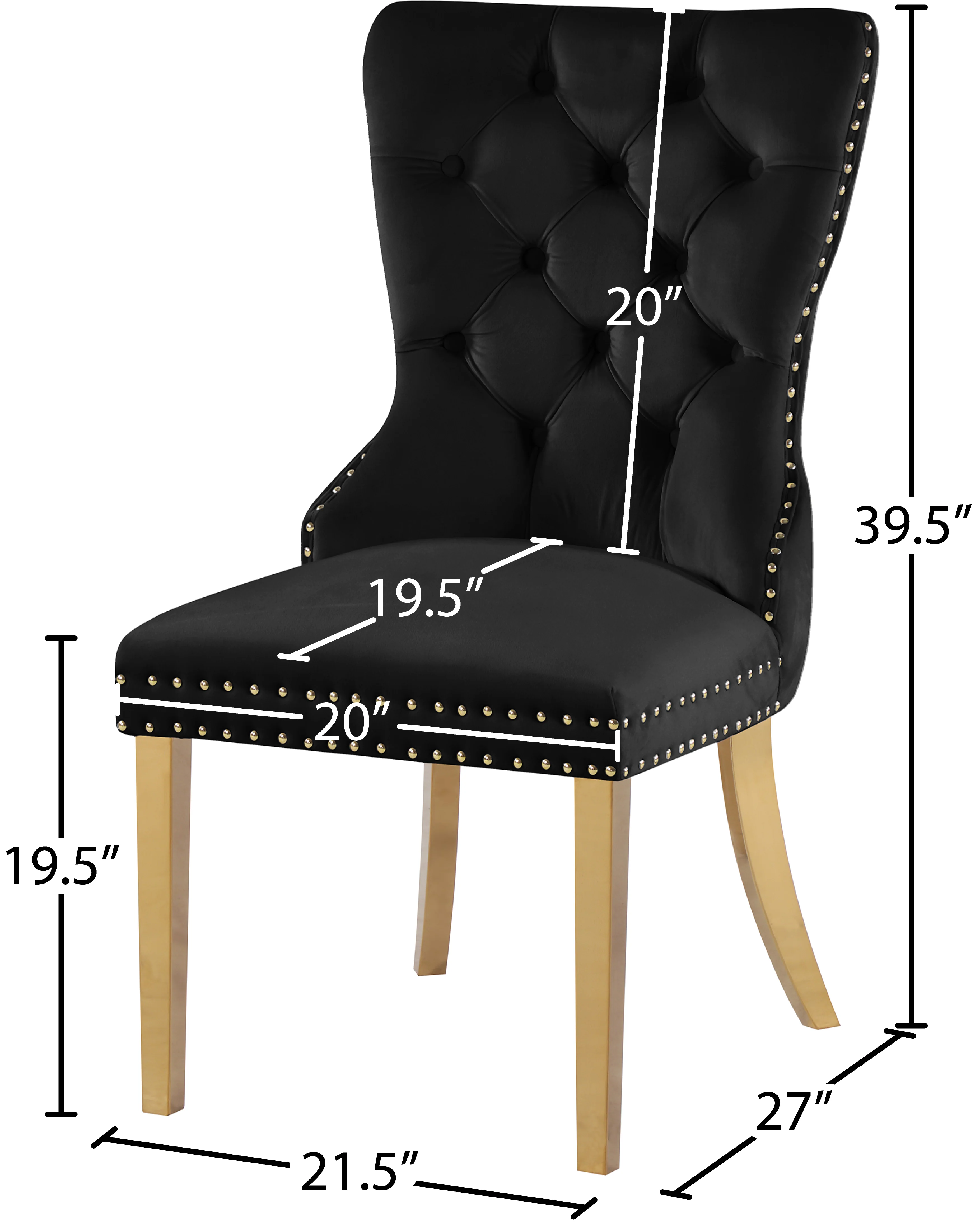 XOXO Black Velvet Dining Chairs C - Image 8