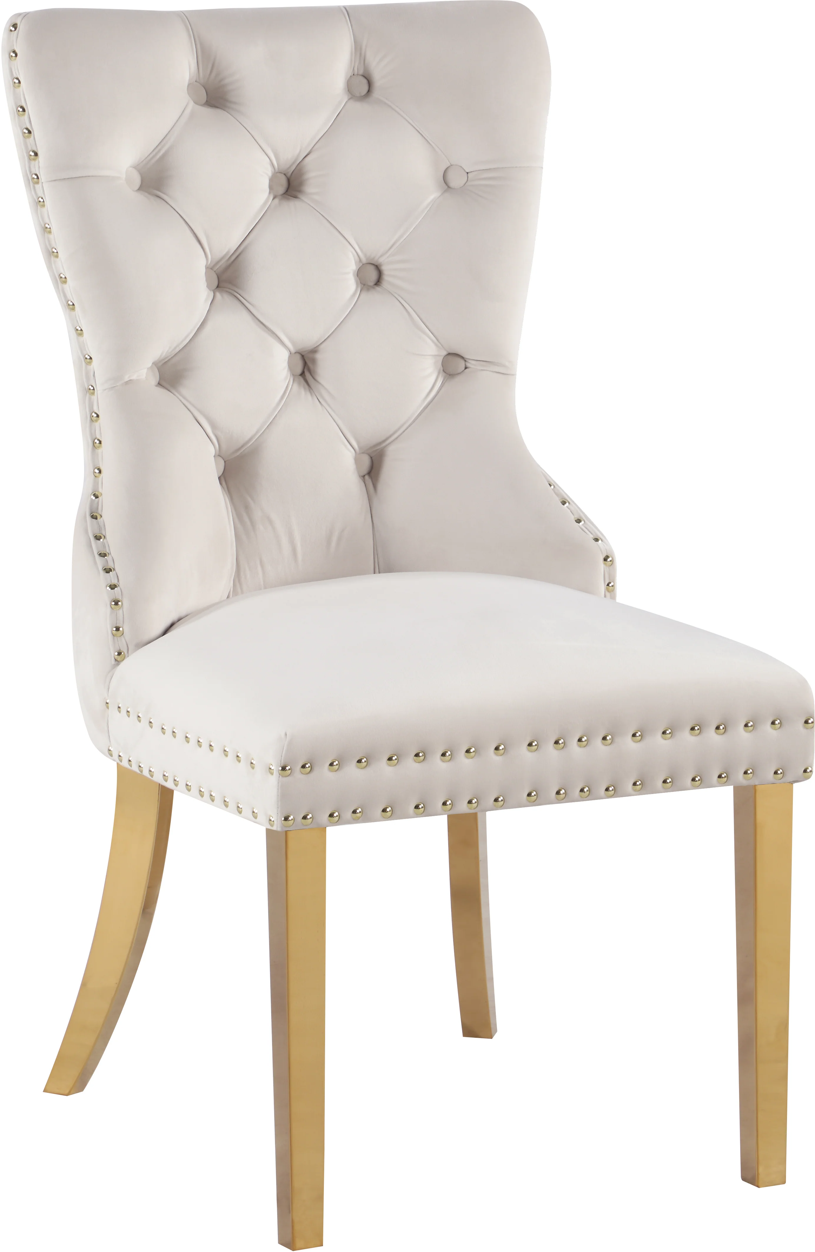 XOXO Cream Velvet Dining Chairs C - Image 3