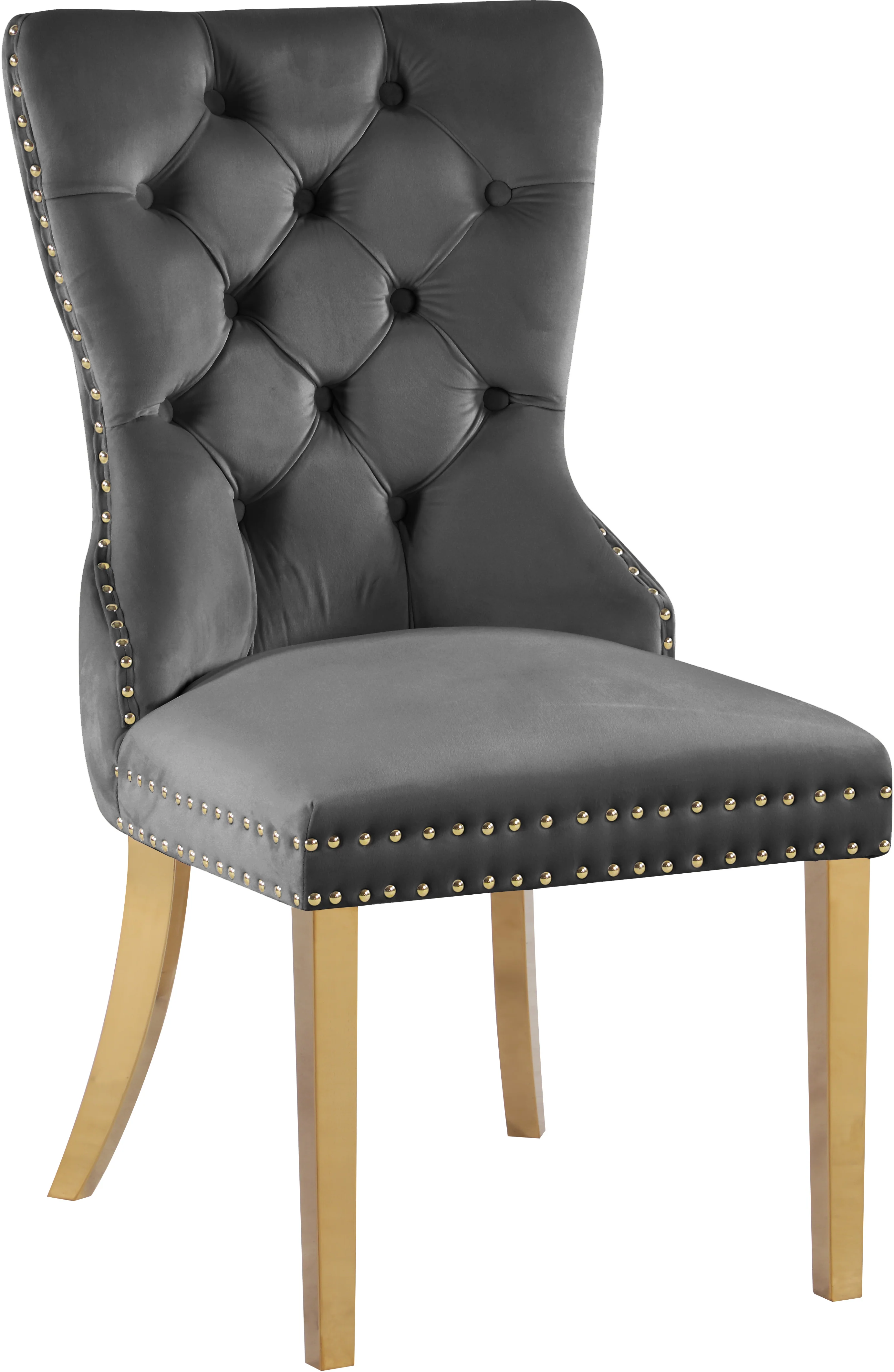 XOXO Grey Velvet Dining Chairs C - Image 3