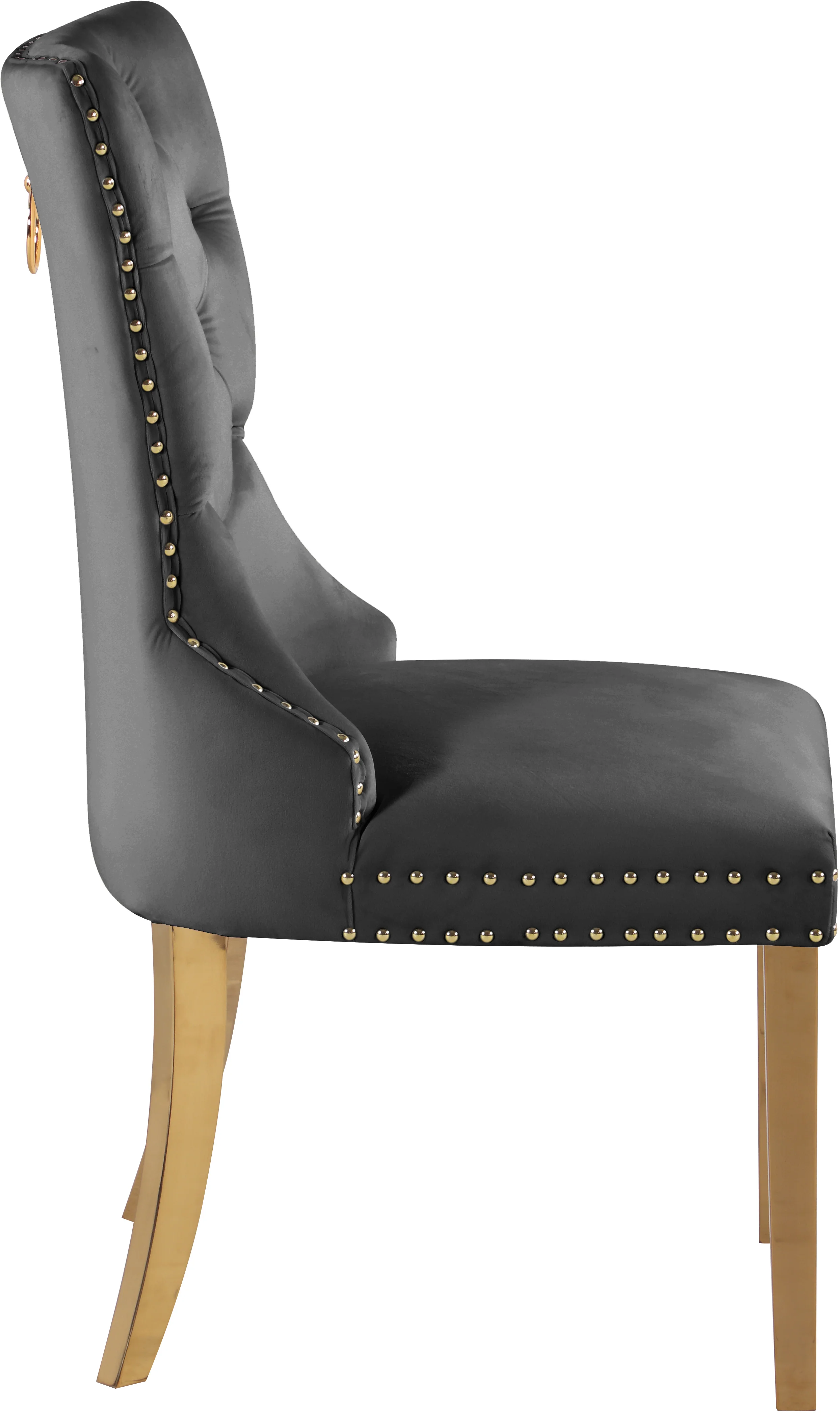 XOXO Grey Velvet Dining Chairs C - Image 4