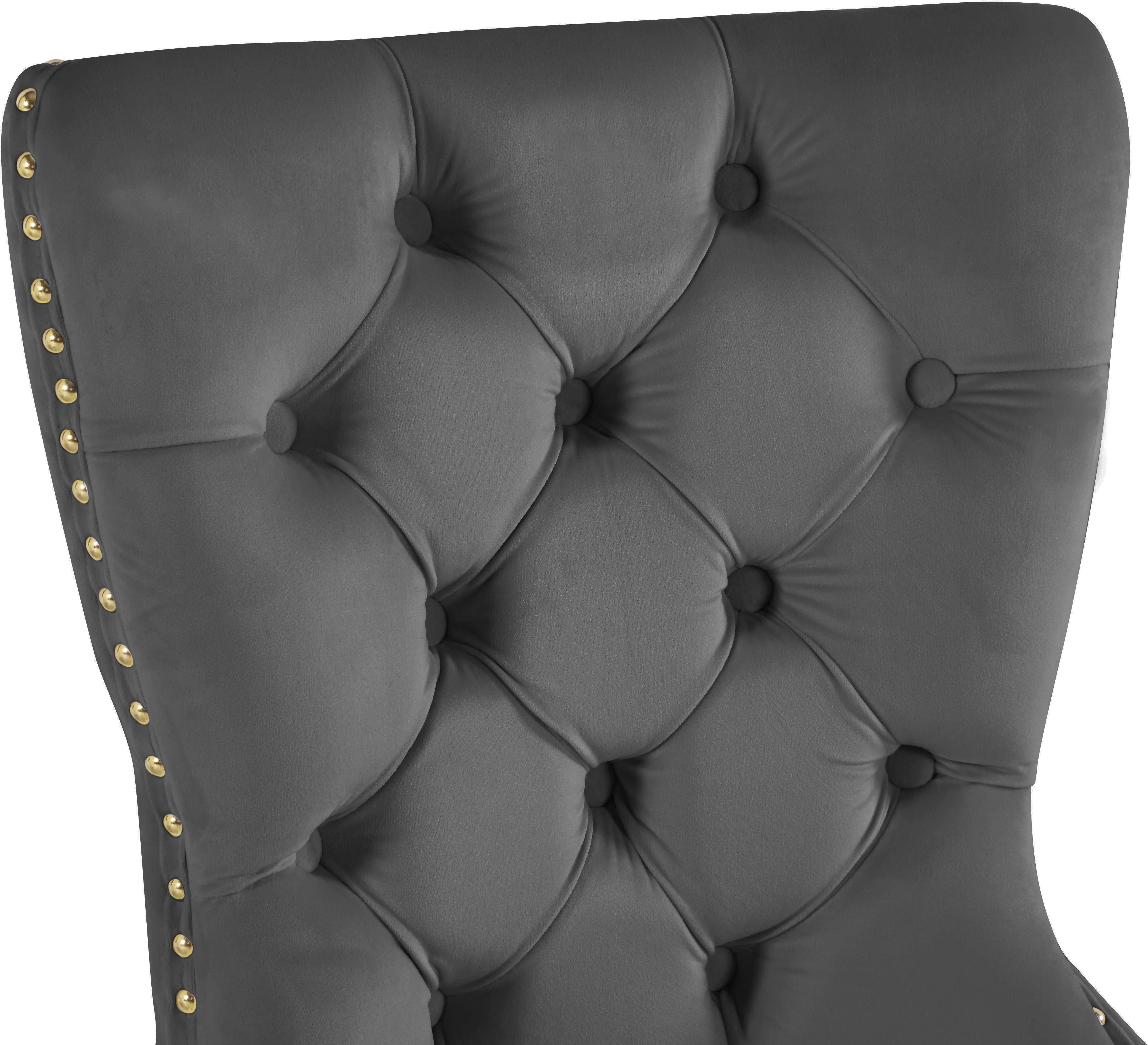 XOXO Grey Velvet Dining Chairs C - Image 5